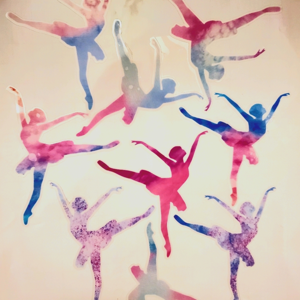 Watercolor ballerina dancer stickers